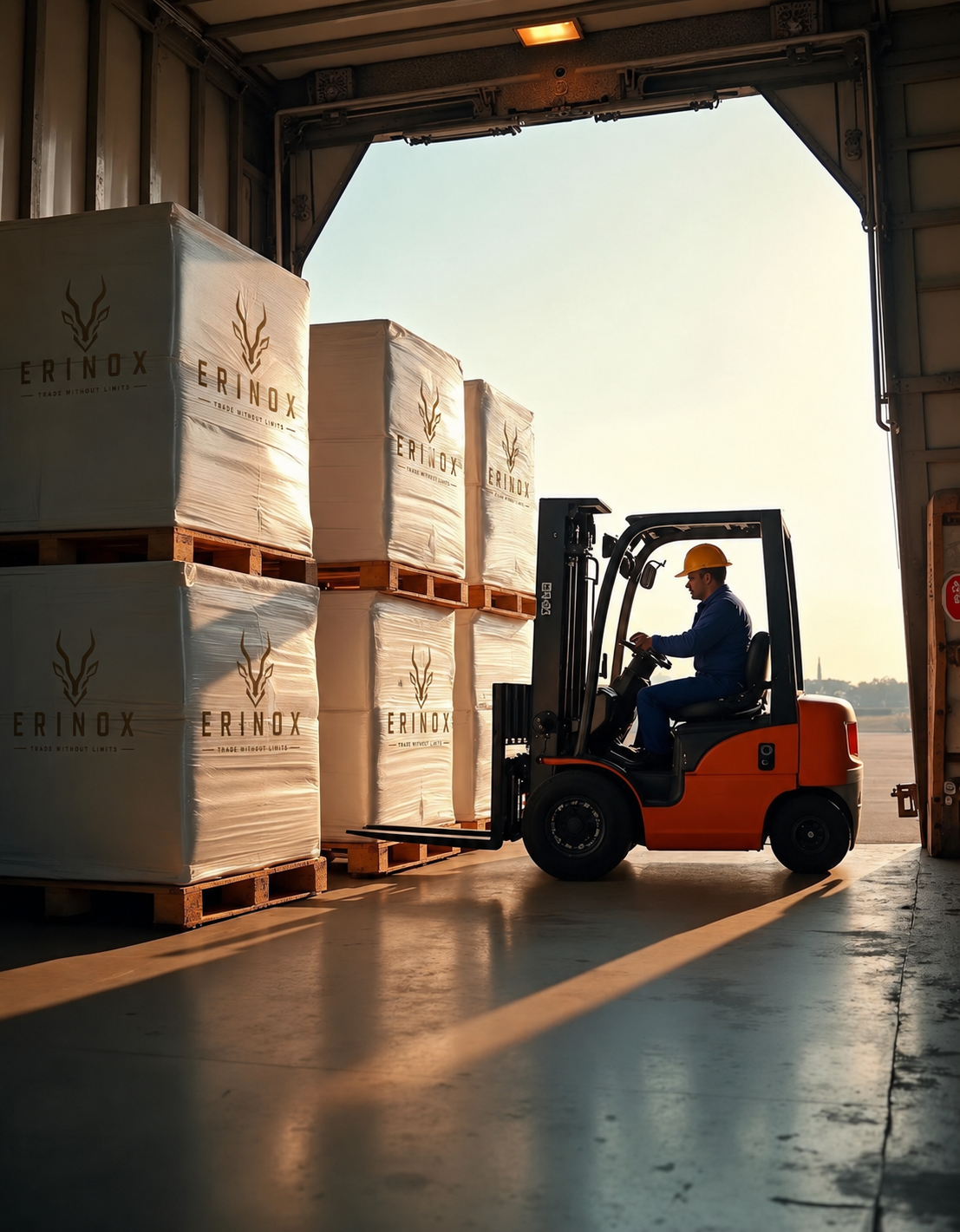 Logistics worker checking shipment